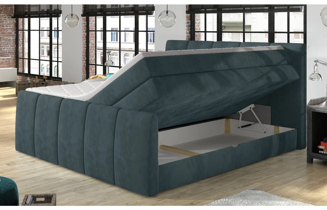 Postel boxspring Fresco 180x200 cm, modrá látka 11