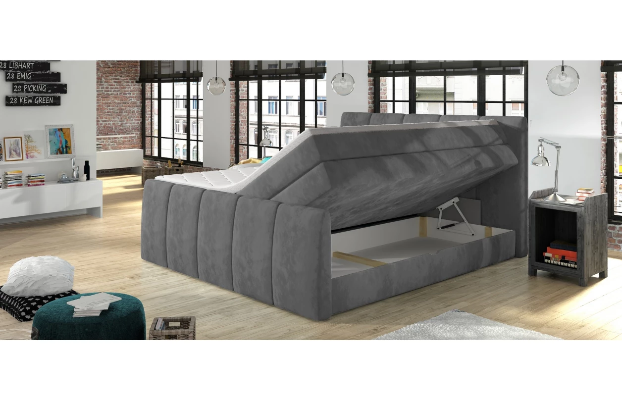 Postel boxspring Fresco 180x200 cm, modrá látka 13