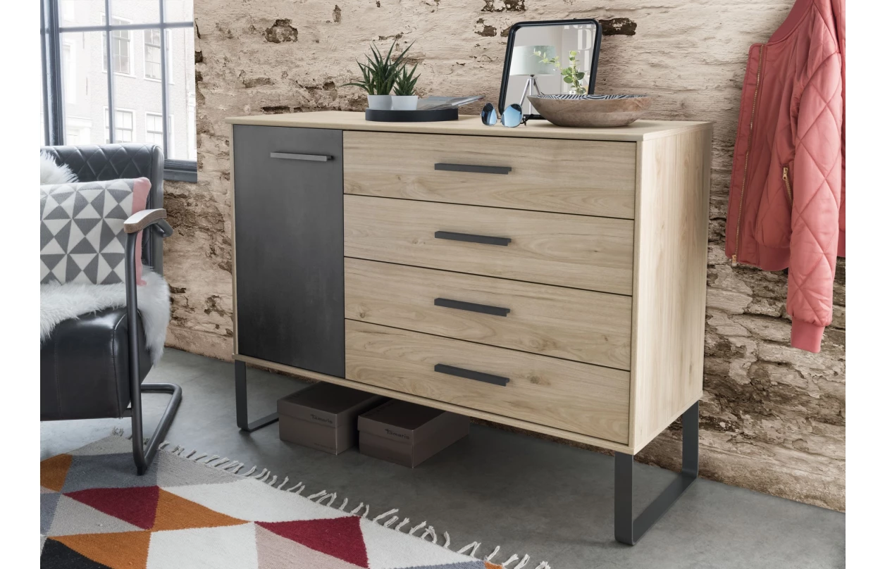 Sada 2 ks osvětlený panel k nočnímu stolku Brüssel, kamenný dub 12