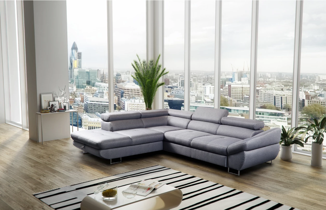 Rohová sedací souprava Fabio, hnědá espresso látka, levý roh 5