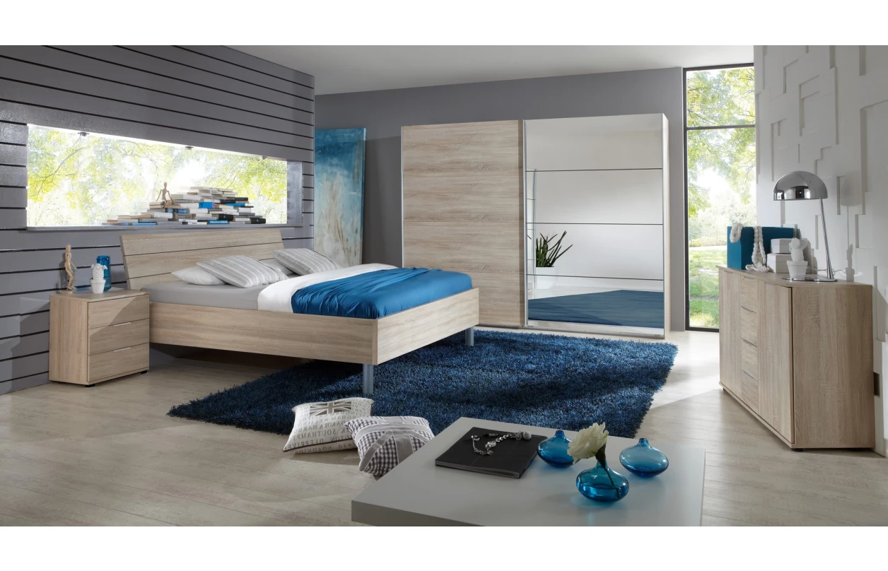 Noční stolek Easy Plus, 3 zásuvky, dub sonoma 4