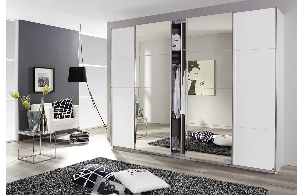 Paspartový rám s osvětlením k šatní skříni Syncrono, 323 cm, bílý 9
