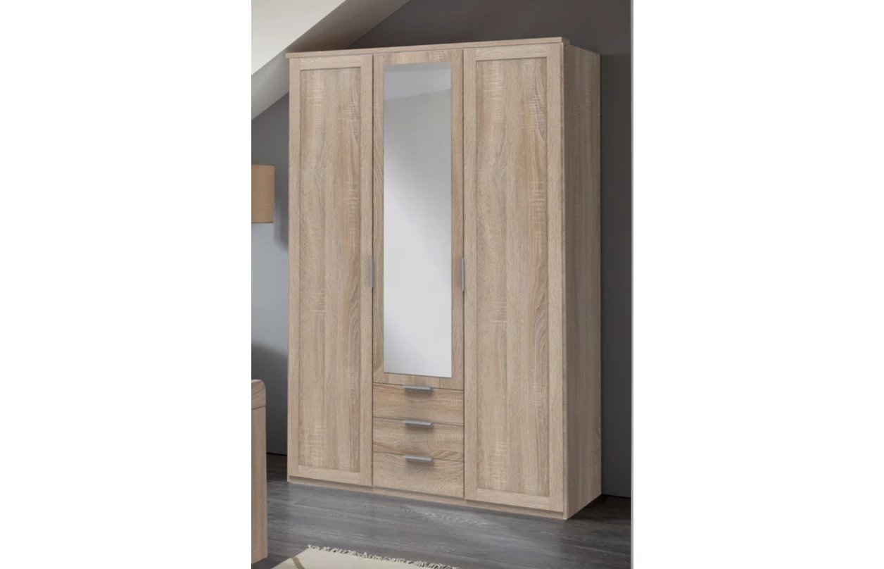 Šatní skříň Nadja, 135 cm, bílá/zrcadlo 16