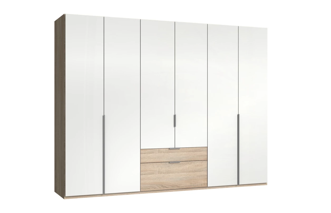 Šatní skříň New York D, 225 cm, bílá/bílý lesk 15