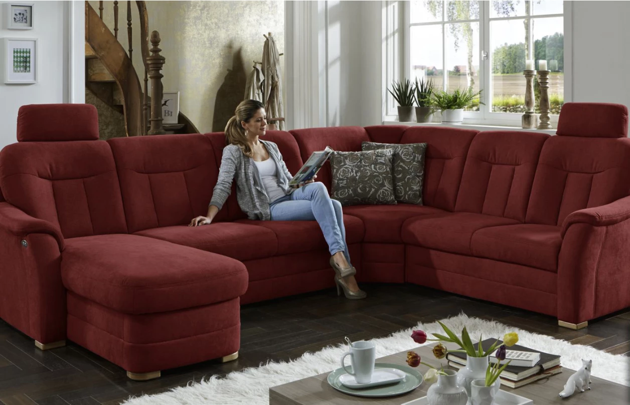 Sedací souprava Relaxness, tvar U, světle šedá látka, bez funkcí 4