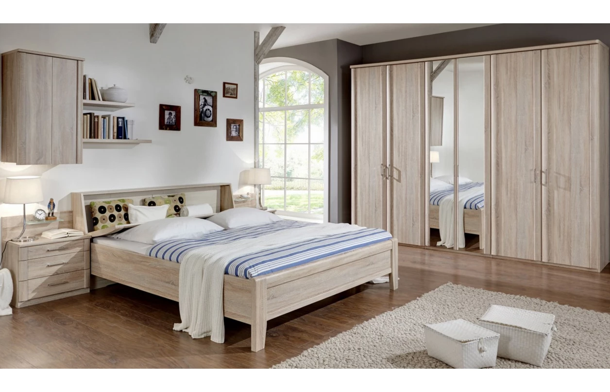 Šatní skříň se zrcadlem Luxor, 150 cm, polární modřín 3