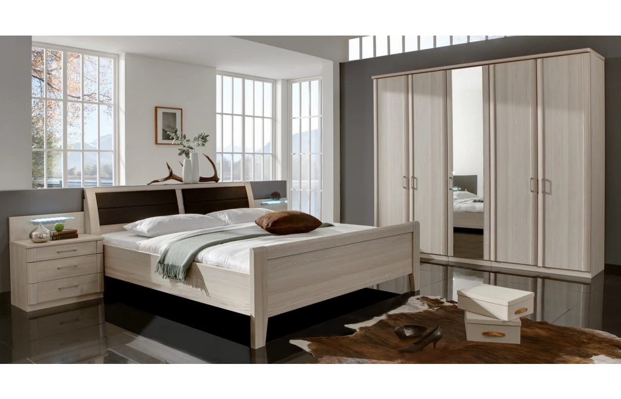 Šatní skříň se zrcadlem Luxor, 150 cm, polární modřín 9