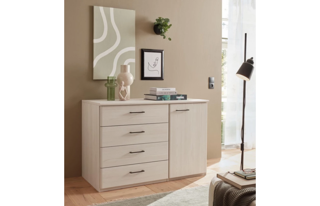 Šatní skříň se zrcadlem Luxor, 150 cm, polární modřín 21