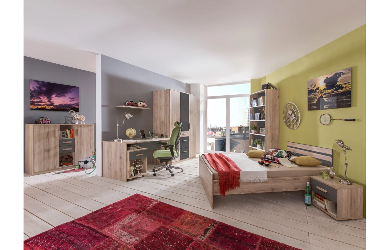 Úložná zásuvka pod postel Cariba, dub san remo/bílá, na kolečkách 22