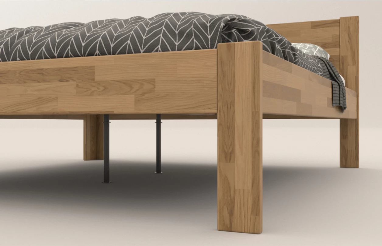 Rohová postel se zástěnou vlevo Fava L 180x200 cm, přírodní buk 2