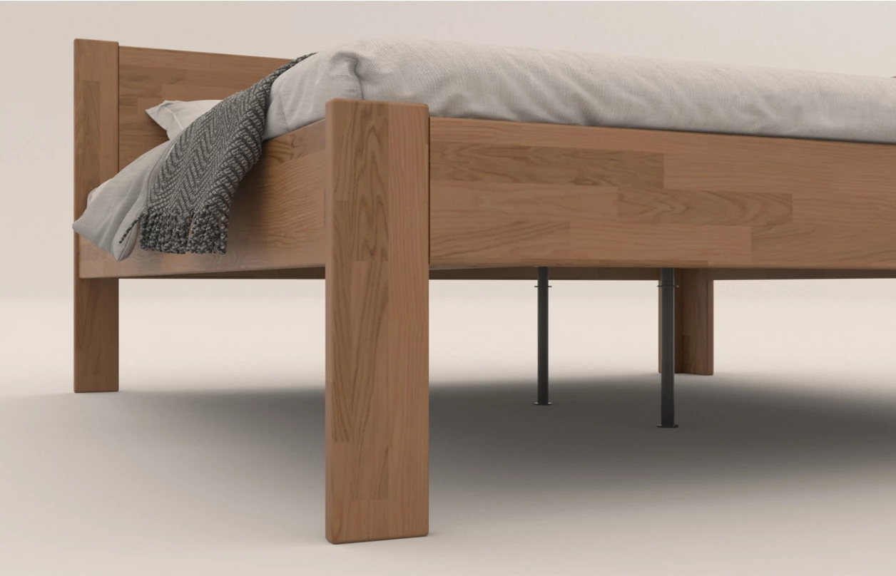 Rohová postel se zástěnou vpravo Fava P 180x200 cm, přírodní buk 2
