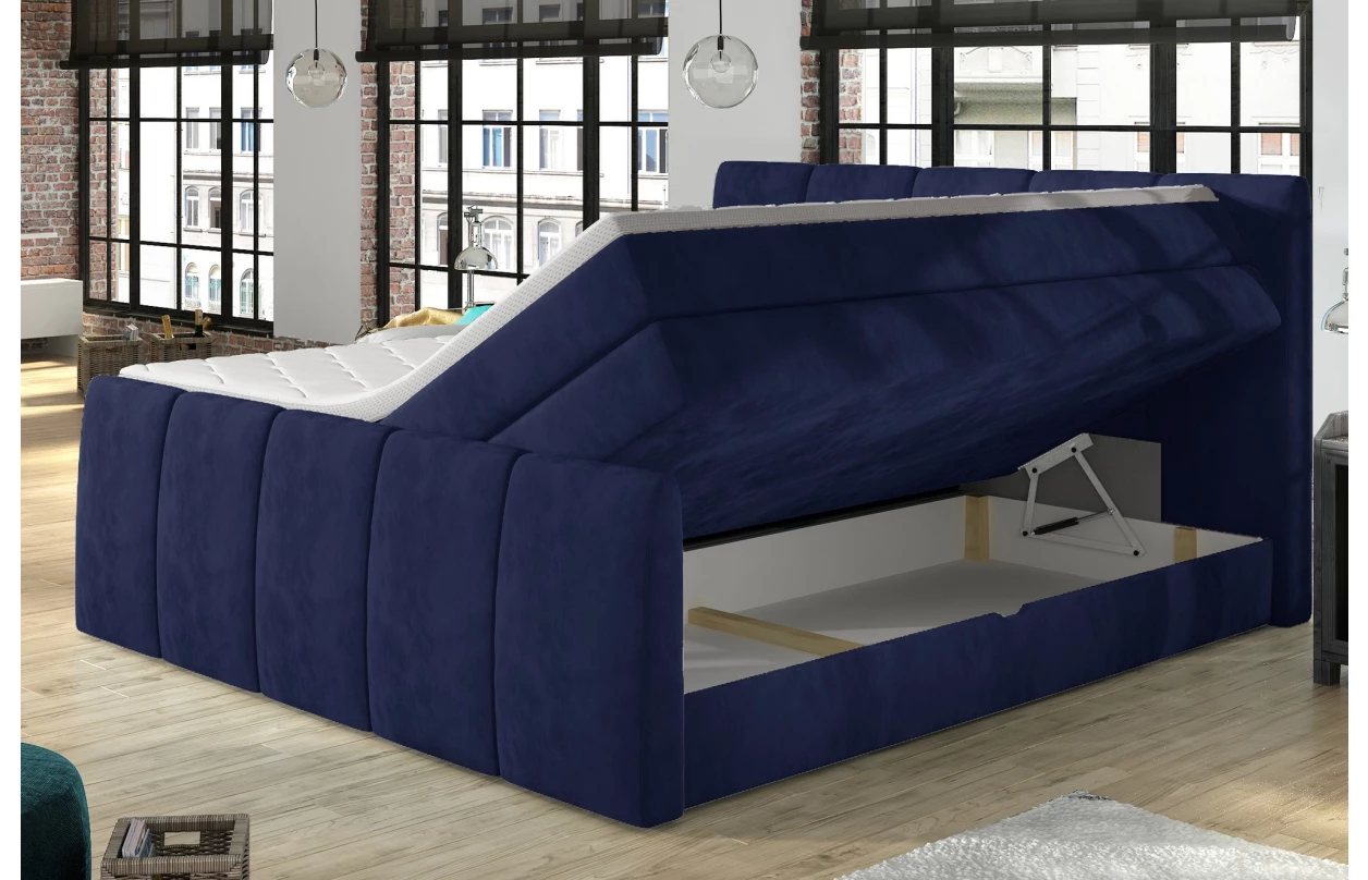 Postel boxspring Fresco 180x200 cm, tmavě šedá látka 10