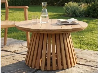 Kulatý zahradní stolek Manado, 70 cm, teak