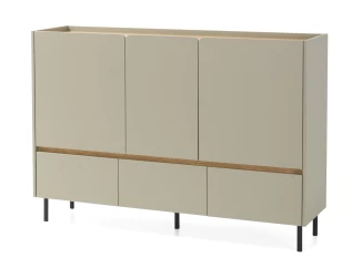 Komoda se zásuvkami Lucky, 150 cm, eukalyptově zelená/baltský dub