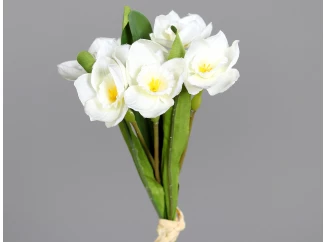 Umělá květina Svazek narcisů 32 cm, krémová