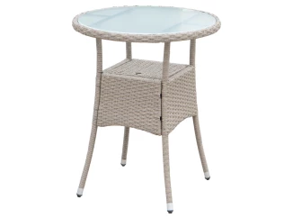 Kulatý zahradní stolek Alford, 60 cm, béžový