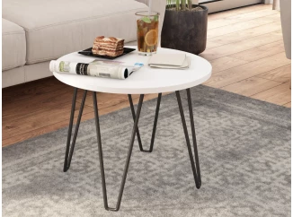 Kulatý konferenční/odkládací stolek Prado 50 cm, bílý