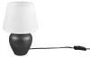 Stolní lampa Abby, antický nikl/bílá látka