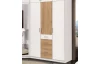Šatní skříň bez zrcadla Click, 135 cm, bílá/prkenný dub