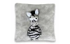 Dětský plyšový polštář 3D zebra 25x25 cm, šedý