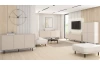 Úložná skříňka Flax, 151 cm, béžová kašmír