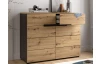 Komoda se zásuvkami Cano, 100 cm, šedá/dub artisan