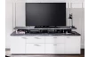Široká TV skříňka Mood, 180 cm, bílá/šedý kámen