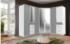 Šatní skříň se zrcadlem Click, 135 cm, bílá/šedý beton