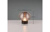 LED stolní lampa nabíjecí Earl 14 cm, kouřové sklo