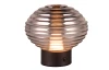 LED stolní lampa nabíjecí Earl 14 cm, kouřové sklo