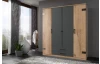Šatní skříň se zásuvkami Cork, 180 cm, prkenný dub/grafit