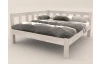 Rohová postel se zástěnou vlevo Tema L 180x200 cm, bělený buk