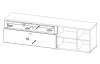 TV skříňka Rovigo 195  cm, dub nox/bílá