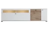 TV skříňka Rovigo 195  cm, dub nox/bílá