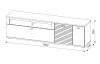 TV skříňka Rovigo 195  cm, dub nox/bílá