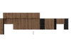 Horní výklopná kuchyňská skříňka Monza, 50 cm, ořech/černá