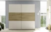 Šatní skříň Kiara 215 cm, bílá/dub baysen