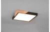 Stropní LED osvětlení Meta 31 cm, dřevo/černý kov, hranaté