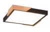 Stropní LED osvětlení Meta 31 cm, dřevo/černý kov, hranaté