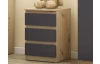 Skříňka/vysoký noční stolek Carlos 40 cm, dub artisan/grafit, 3 zásuvky
