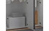 Šatní skříň se zrcadlem Kevo, 225 cm, bílá