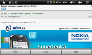 S e-mailovými zprávami si aplikace GMail poradí stejně dobře, jako webové rozhraní