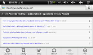 Prohlížeč uživatele znalé Androidu ničím nepřekvapí