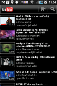 Nechybí přehrávač videí z Youtube
