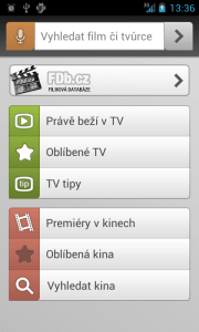 FDb úvodní obrazovka
