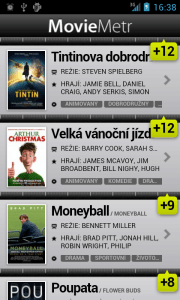 MovieMetr úvodní obrazovka