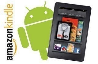 Amazon Kindle Fire tablet with Android logo