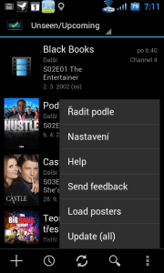 Možnosti skrývající se pod tlačítkem Menu