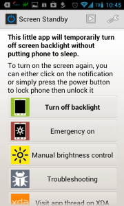 Screen Standby
