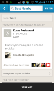 Foursquare najde nejlépe hodnocené podniky